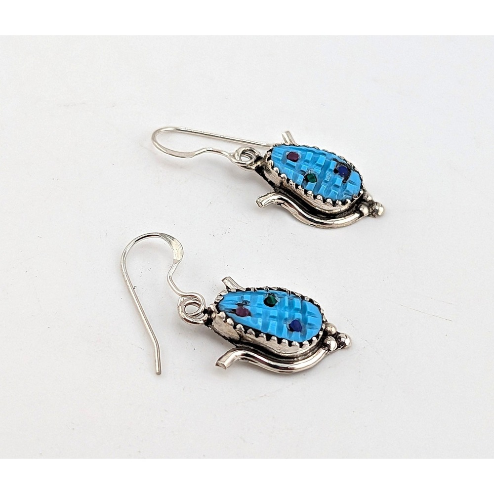 Zuni Earrings Native American Handmade Jewelry Corn Stalk Southwest Fashion *** - Picture 5 of 8
